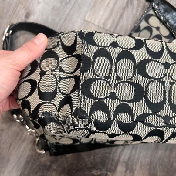 Y2K Coach Bleeker Double Pocket Patent Leather Signature Shoulder Bag Set - Picture 5 of 8